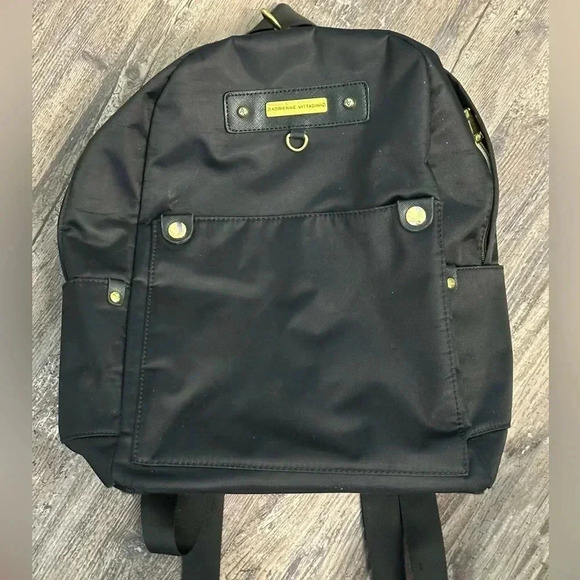 Adrienne Vittadini black nylon backpack and/or diaper bag adjustable straps - Picture 2 of 6